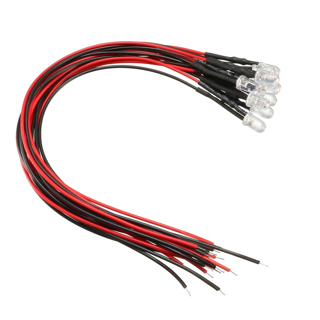 Kirmax 10Pcs 5mm Pre-Wired Diffused LED Diodes Light 20ma 3-6V White